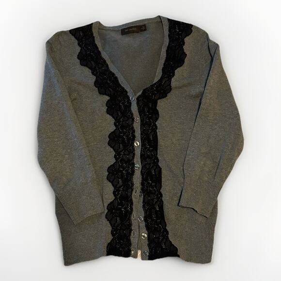 The Limited Gray And Black Lace Cardigan Size S Career Going Out Size S - Picture 1 of 6